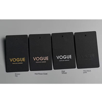 Etiquetas de Precio de Cartón Negro, Etiquetas de Marca Personalizadas para Ropa de Hombre y Mujer, Etiqueta en el Molde con Código de Barras, Logotipo Personalizado en Relieve/Bajo Relieve