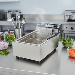 Freidora <span class=keywords><strong>de</strong></span> Sobremesa Comercial XMG, Freidora <span class=keywords><strong>de</strong></span> Acero Inoxidable <span class=keywords><strong>de</strong></span> Gran Capacidad con un Solo <span class=keywords><strong>Tanque</strong></span> - Product Image 1