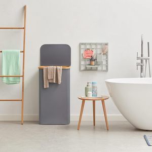 Panier à linge pliable tendance de grande capacité 100L avec couvercle, poignées en bambou, sac à linge amovible, taille et couleur personnalisables pour usage domestique - Product Image 4