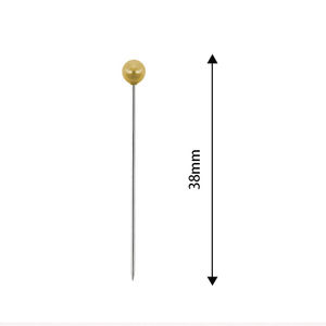 100ピース/箱ステンレス鋼ソーイングピンメタルカラー4 * 38mm丸ボールヘッドパールニードルメッキボドキンソーイングキット付き - Product Image 2