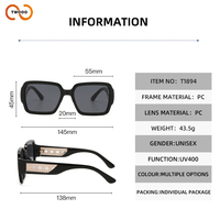 TWOOO T1894 OEM et ODM Nouvelles Lunettes de Soleil Carrées Surdimensionnées Tendance Personnalisées Élégantes Style Urbain Plage Vente en Gros