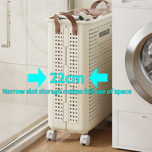 Giỏ đựng đồ giặt gấp gọn lớn, giỏ đựng đồ giặt linh hoạt, giỏ đựng đồ giặt bằng nhựa có bánh xe - Product Image 3