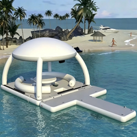 Plateforme flottante gonflable imperméable avec auvent d'ombrage, pont flottant pour fête, idéal pour la mer, le lac, le yacht et la détente