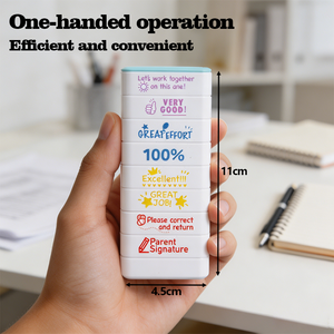 Lot de tampons d'enseignant OEM en gros, 8 tampons empilables pré-encrés en anglais pour la récompense et la correction des <span class=keywords><strong>devoirs</strong></span> scolaires - Product Image 3