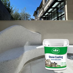 Peinture murale décorative robuste gris blanc effet pierre, revêtement acrylique extérieur pour sols - Product Image 1