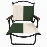 Chaise de camping pliable Kermit avec accoudoirs rigides en tissu Oxford et tube en acier, chaise portable d'extérieur pour la pêche et les pique-niques