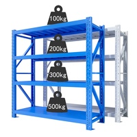 Estantería de Acero Resistente de Uso Medio, Estantería de Fácil Montaje para Almacenamiento en Almacén e Inventario