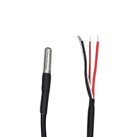 Sonde de température numérique étanche RPD, précision 0,5°C, plage -55~+125°C, câble blindé 3 conducteurs en acier inoxydable