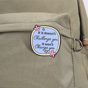 Set met gepersonaliseerde inspirerende quote emaille pins, motiverende metalen badge, positieve vibes revers pin, creatief sieraden cadeau - Product Image 4