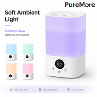 Humidificateur portable à brume froide avec lumière d'ambiance douce, écran numérique et remplissage facile pour la maison, le bureau et la chambre
