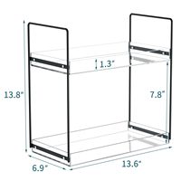 Étagère de rangement pliable à 2 niveaux en acrylique, étanche, pour produits de beauté, sous l'évier de cuisine