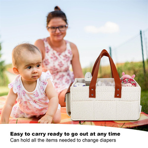 Baby Diaper Caddy Organizer With Removable <b>Storage</b> Compartment Nursery Baby Diaper Caddy Organizer Travel Car Diaper <b>Storage</b> Bin - Product Image 6