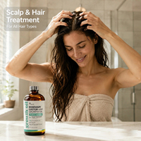 Huile de ricin pressée à froid infusée à l'huile de romarin, de noix de coco et d'olive pour des cheveux plus fournis et plus épais, nourrissante pour le cuir chevelu, stimule la croissance des cheveux pour hommes et femmes