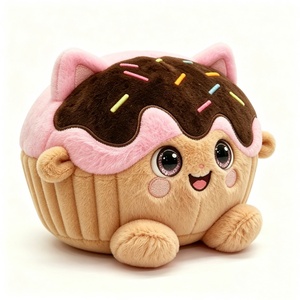 Custom Cupcake Plush <b>Backpack</b> Food-Themed <b>Cat</b> Design Dessert Style PP Cotton Filled Unisex 11-30CM Christmas - Product Image 3