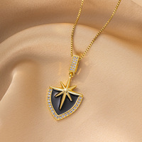 Collier pendentif géométrique Rectangle en acier inoxydable Collier Renaissance or CZ Couple Colliers d'amitié pour hommes femmes