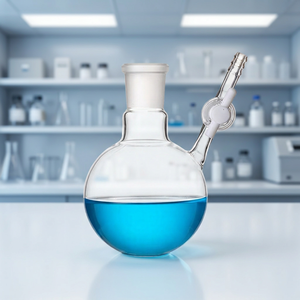Fiole à fond rond 1000 ml en verre borosilicaté avec embout standard pour usage en laboratoire - Product Image 3