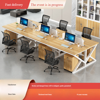 Bureau informatique modulaire exécutif industriel moderne, personnalisable et extensible, pour 2 à 6 personnes, en bois, résistant à l'eau, durable, garantie 10 ans