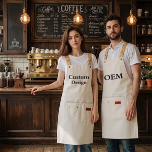 Tablier de cuisine personnalisable sans manches en toile de polyester imperméable, résistant à l'huile, réglable, antistatique, pour la manipulation des aliments et l'usage domestique - Product Image 1