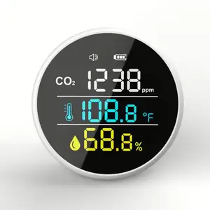 בסיטונאות 18650 סוללה בודק analyzer-רב-פונקציה CO2 PM2.5 גלאי אוויר באיכות צג בסדר אבק חיישן PM2.5 CO2 TVOC HCHO מנתח מקורה LCD תצוגה CO2 מטר
