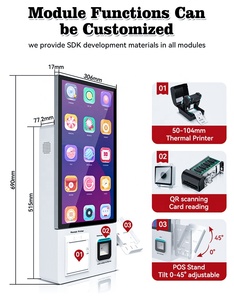 USW Totem comida rápida 21,5 pulgadas interactivo autoservicio pago quiosco pantalla táctil Pos Nfc máquina de pedido automático para restaurantes - Product Image 3