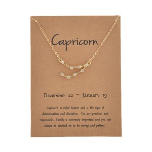 Collier ras du cou élégant et tendance pour femme, avec pendentifs signes du zodiaque, plaqué or, chaîne à maillons, cadeau de fiançailles, <span class=keywords><strong>astrologie</strong></span> - Product Image 3