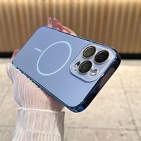 Coque magnétique fine mate électroplaquée avec protection intégrale de l'objectif pour iPhone 17 16 15