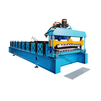 Machine de formage de carreaux de sol en acier entièrement automatique, machine de fabrication de tôles de sol ondulées avec engrenages, fournisseur chinois