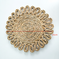 Set de table en algues marines naturelles, écologiques, résistantes à la chaleur, tissées, 35x35 cm, pour la maison et la restauration