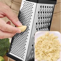 Râpe à fromage de cuisine portable à 4 côtés râpe à fromage en acier inoxydable avec boîte conteneur