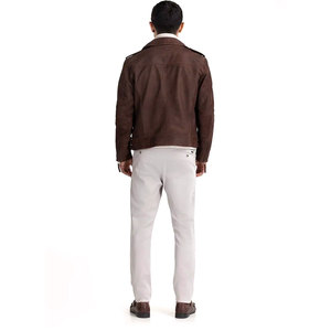 Veste en cuir suédé pour homme, qualité supérieure, prix avantageux, automne-hiver, design personnalisé, coupe ajustée, style motard classique. - Product Image 2