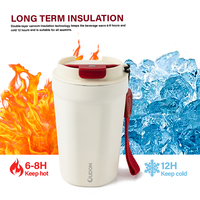 Mug de voyage isotherme classique personnalisé en acier inoxydable à double paroi de 350 ml avec poignée en nylon