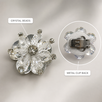 Breloque de lacet en cristal en forme de fleur, clip pour lacets, breloque en strass blanc, fermoir en alliage de zinc, OEM ODM GRS Recyclé