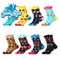 Chaussettes Jacquard à Motifs Fruités et Alimentaires pour Hommes, Personnalisées en Usine, Nouveauté, Vente en Gros, Chaussettes Drôles et Fantaisie