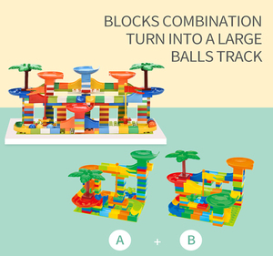 Games blocks Building Blocks 107 PCs kids Ball Maze funnel slide block duploed educational toys for kids - Product Image 4
