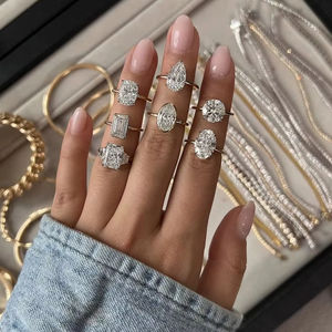 Anillos de circón de Plata de Ley 925 de marca personalizada para mujer, anillos de compromiso de boda a la moda para regalo y fiesta - Product Image 4