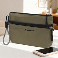 Dompet Kanvas Coquette Grosir, Tempat Paspor, Organizer Dokumen Perjalanan, Warna Blok, Logo Kustom, Grosir