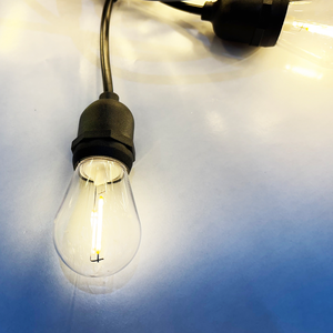 S14 Luces de cadena para exteriores con energía solar 15 bombillas LED Colgando Jardín Patio/<span class=keywords><strong>Bistro</strong></span>/Café Carga USB Cuerpo de lámpara de plástico - Product Image 4