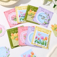 Bloc-notes adhésif mini tulipes créatives, mignon, réutilisable, étiquette de papeterie, marque-page, fournitures scolaires