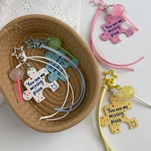 Nouveau porte-clés AM Ins, pendentif <span class=keywords><strong>puzzle</strong></span> transparent, porte-clés mignon pour fille - Product Image 3