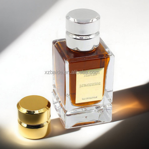 Luxury Men's Empty Square <b>Perfume</b> Spray <b>Bottle</b> Pump Crimp 30ml 50ml 100ml Glass Clear <b>Perfume</b> <b>Bottle</b> with Gold Cap - Product Image 2