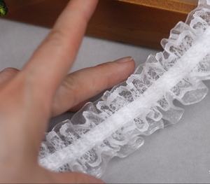 Luxury Polyester Pure White Stock <strong>Lace</strong> Different Colors for Shoes and Bags <strong>Fancy</strong> Style - Product Image 3