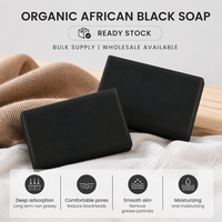 Savon Noir Africain au Charbon de Bambou et Niacinamide, Nettoyant Profond, Contrôle du Sébum, Visage et Corps, 100g, Marque Privée