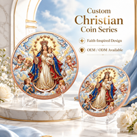Pièce de monnaie chrétienne Jésus en cuivre fin 999 de 1 oz, relief 3D, couleur UV, effet proof, cadeau pour les croyants, artisanat métallique