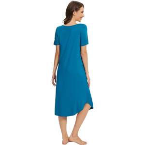 Chemise de nuit personnalisée pour femme en viscose de bambou, manches courtes, robe de nuit, vêtements de détente, tailles S à XXL - Product Image 4