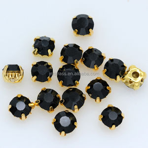 3 mm Fancy Stone Gold Color Crystal Rhinestones <span class=keywords><strong>Point</strong></span> Cone Round Gold Metal Claw Setting Sew-On Loose Rhinestones Glass Material - Product Image 4