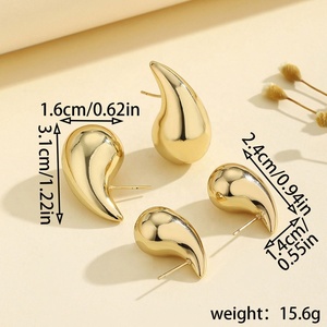 Pendientes de Gota de Agua de Oro de 18K de Alta Gama, Perla Natural, Aleación de Zinc Chapada en Rodio, Estilo Moderno para Bodas, Fiestas, Regalo - Product Image 2