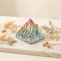 Mini Statue de Sommet de Montagne en Cristal, Ornement en Verre Électroplaqué Coloré pour Bureau et Décoration Esthétique de la Maison