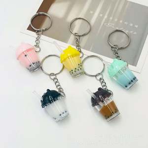 พวงกุญแจแก้ว<span class=keywords><strong>ชา</strong></span>นม<span class=keywords><strong>ไข่มุก</strong></span>อะคริลิคเรซิ่นรูปหลอดดูดน้ำชาไข่มุก - Product Image 4