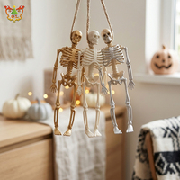 Mini-squelettes d'Halloween pour maison hantée, décorations effrayantes, cadeaux de fête, figurines en plastique 15 cm, blanc os ancien/argent vintage/antique