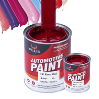 Pintura de coche líquida de resina acrílica roja Rosa 1K de un componente, pintura de reacabado automático de Color sólido, revestimiento automático y pintura de China